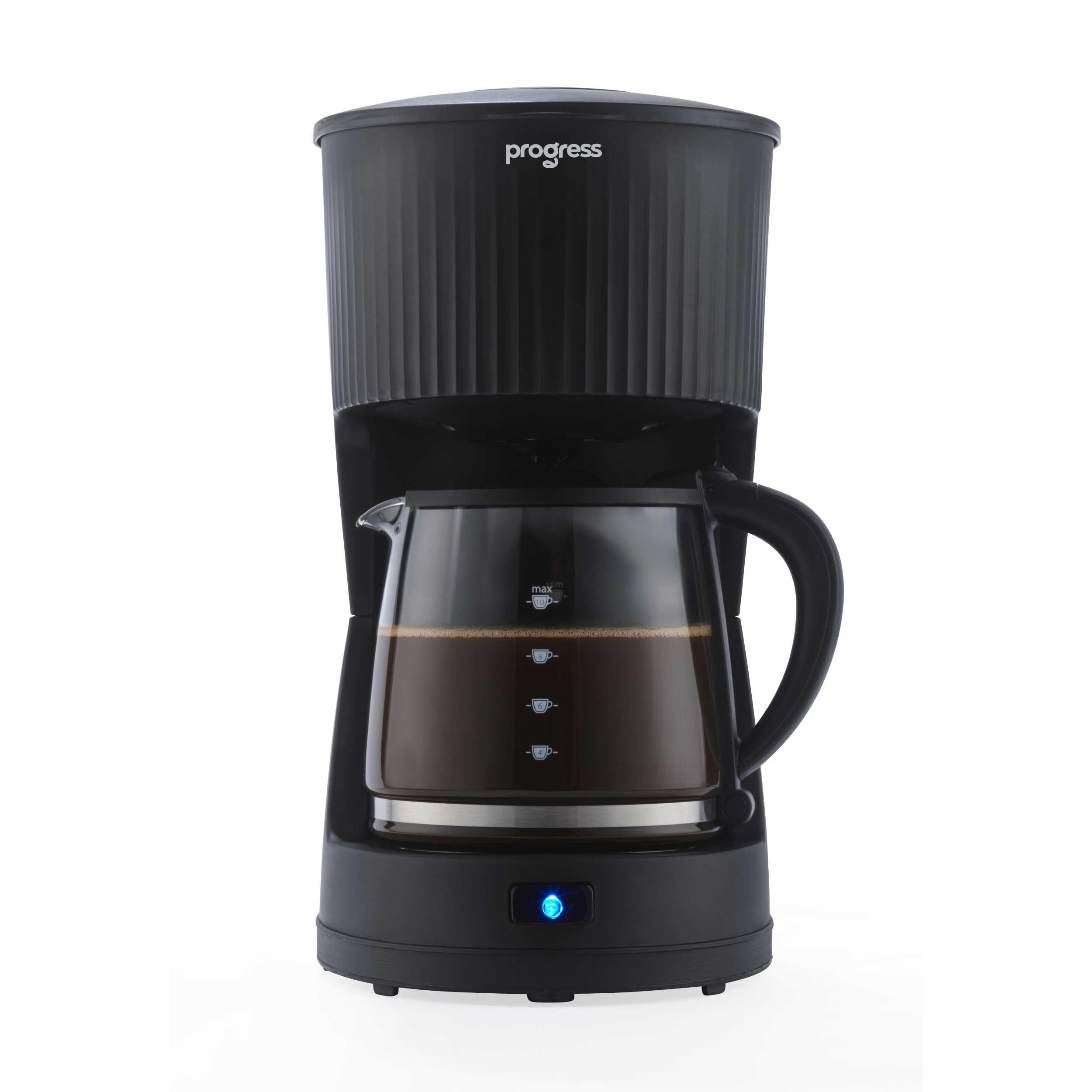 PROGRESS Echo Filter Coffee Machine, 1.25 L Glass Carafe, 1000 W