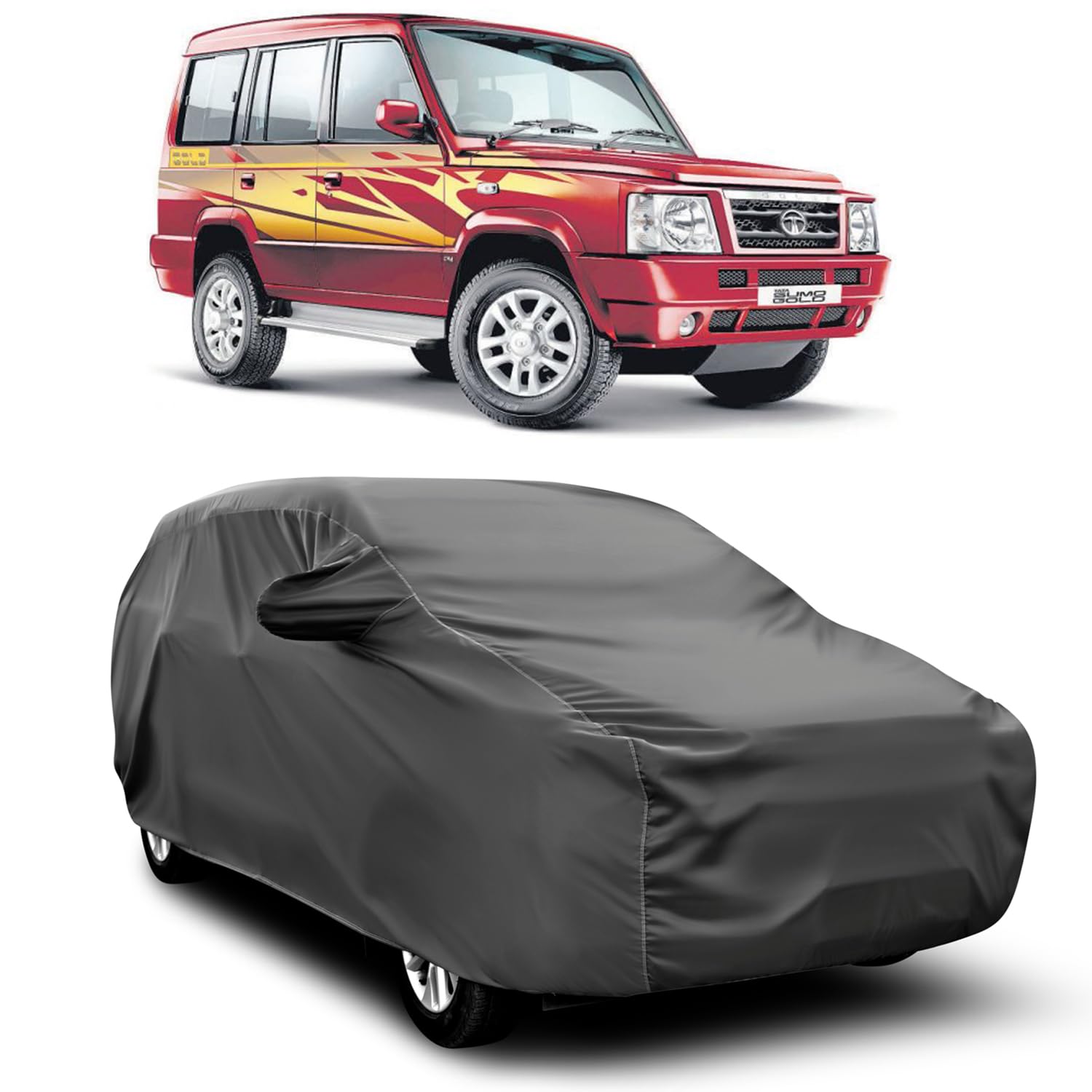 JEHOVA Car Cover for Tata Sumo Gold CX BSIII Water Proof - Dust Proof Car Body Cover (Life TIME Grey)