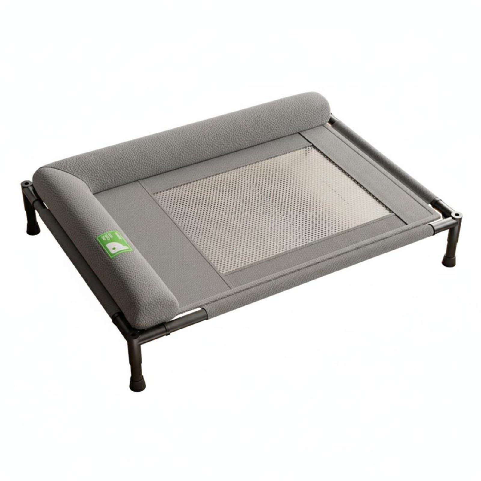 kowaku Cuccia Rialzata per Cani con Letto Morbido Cuscino Incorporato Tubi a Alta Resistenza E Superficie Lavabile Adatta per Animali da Appartamento Uso Quotidiano, Grigio