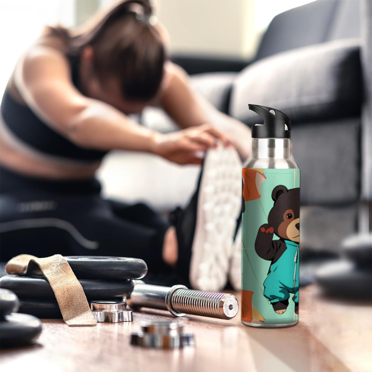 Borraccia Termica Orso Per Bambini - Acciaio Inox 450ml, Mantiene Caldo E Freddo - Foto 5