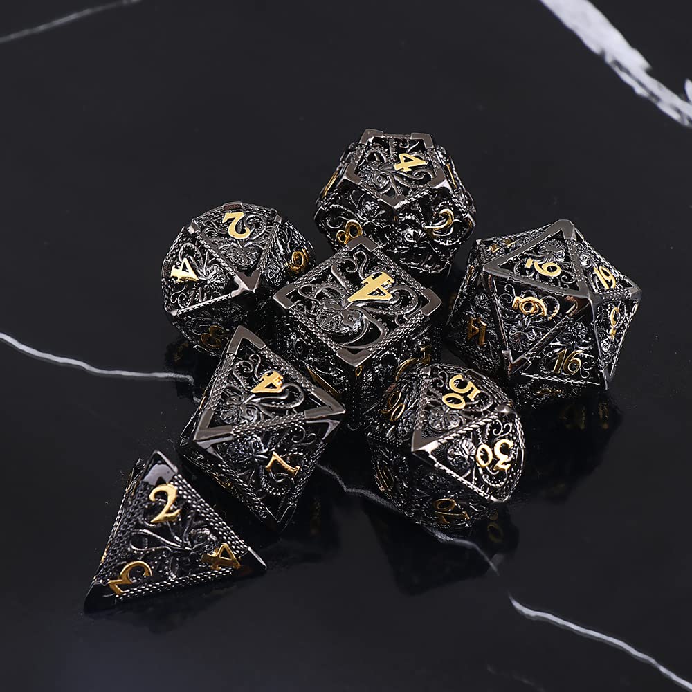 Würfel 7 stücke rein Kupfer Cthulhu Metall würfel Set DND. Wird for Dungeon und Dragon Rolle verwendet, die Spiele Spielen Würfel Gezinkte Würfel (Size : 389)