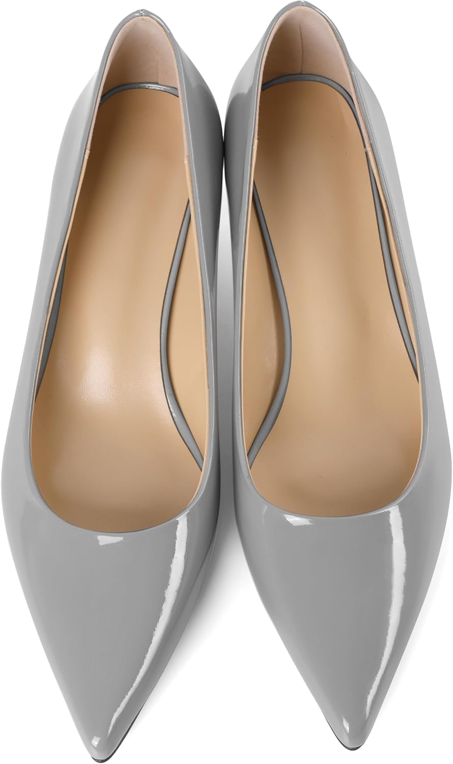 YODEKS Womens Kitten Heel Pumps Pointy Toe Low Kitten Heels Slip On 2 Inch Office Dress Shoes