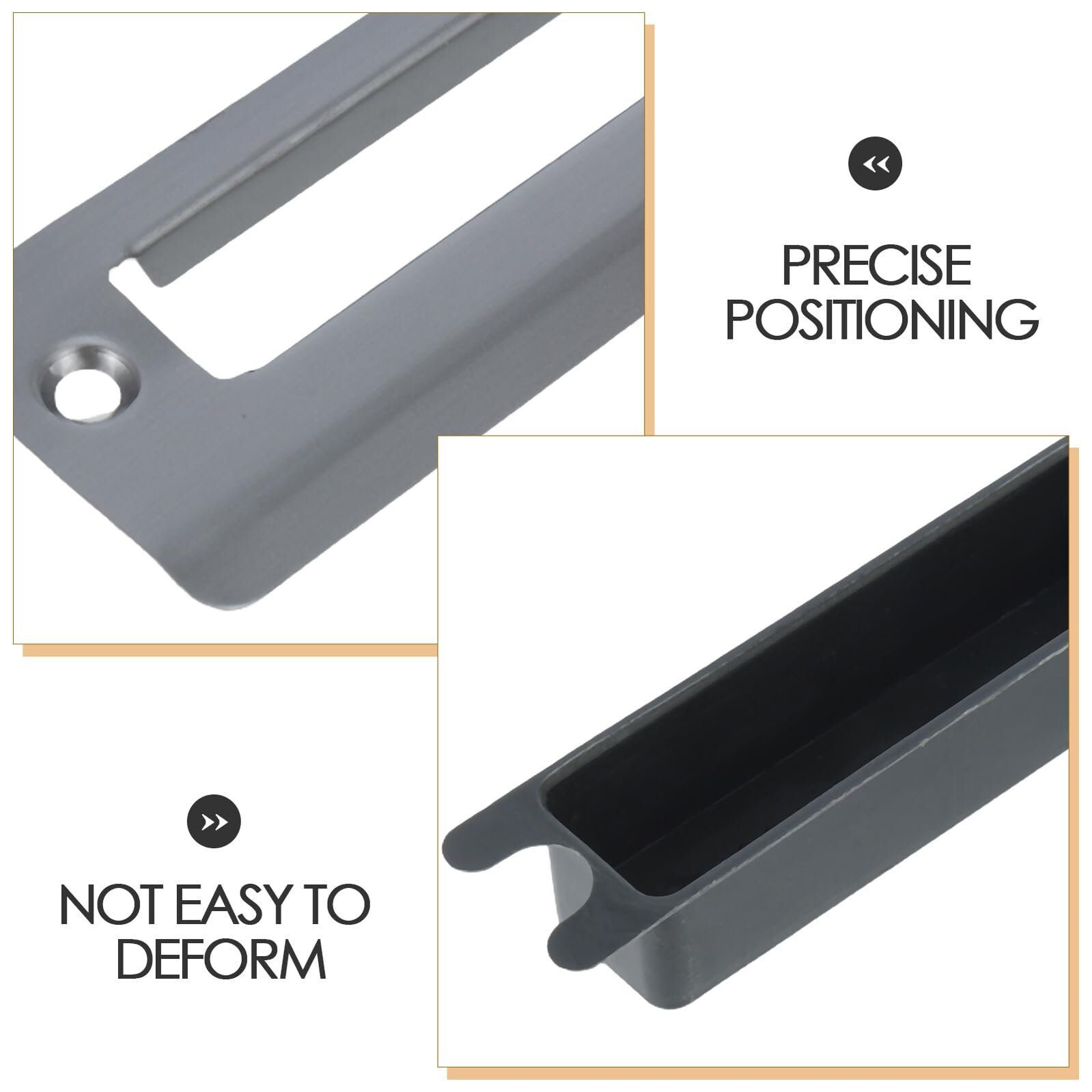 Gâche de Serrure de Porte en Acier Inoxydable, 1 Set, Renforcée | Plaque de Fermeture pour Porte Intérieure, Positionnement Précis, Installation Sécurisée, Usage sur Portes en Bois