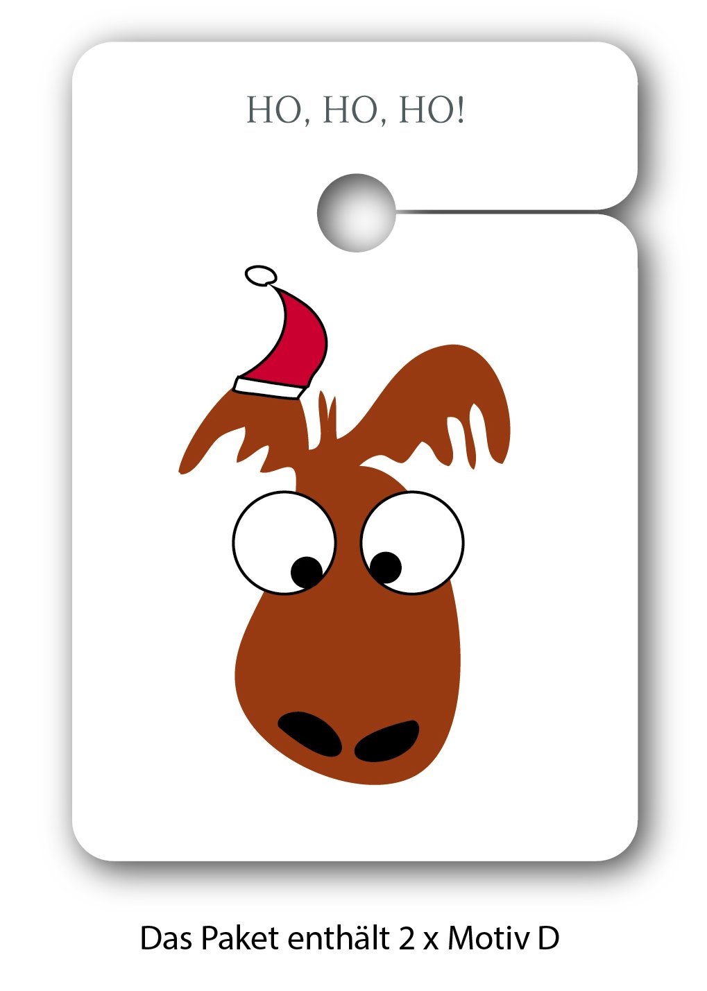 Weihnachts 64 Stück Geschenkanhänger | Papier Anhänger | Geschenkkarten zu Weihnachten mit fröhlichen Weihnachts Motiven: Frohe Weihnachten | Ho, Ho, Ho!