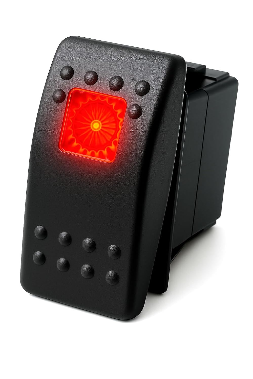 MGI SpeedWare 3-Pack Marine Rocker Switches with Illuminated LED, 20A 12vDC, SPST Latching ON/Off - Red