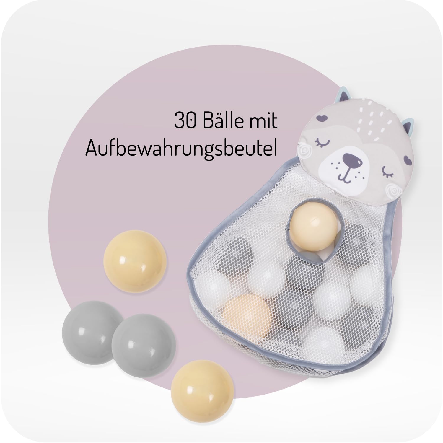 MoMi PASTEL Spielbogen mit Krabbelmatte 3-in-1 für Babys ab der Geburt, sensorische Aktivitätsmatte mit 2 Bogen, Bällchen-Bad, 5 Spielzeugen, 20 Bällchen mit Tasche, Krabbelkissen