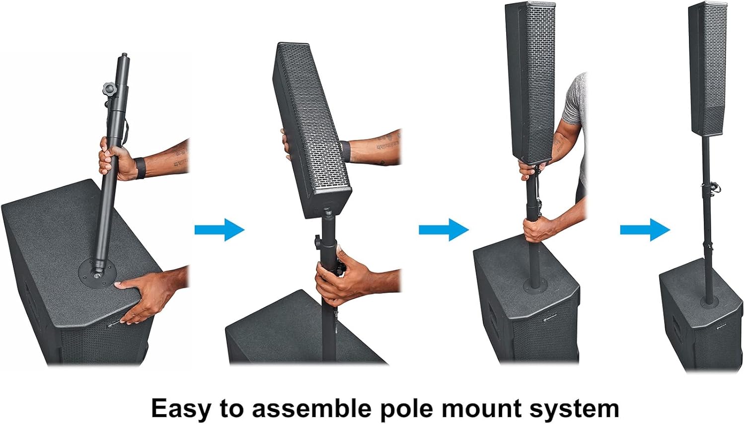 Rockville TITAN COLUMN 12 Powered Array System, 12" Sub, Deep Bass, 2600W, DSP, Adjustable Pole, Bluetooth, Bag Included, Perfect for DJs, Parties - Image 6