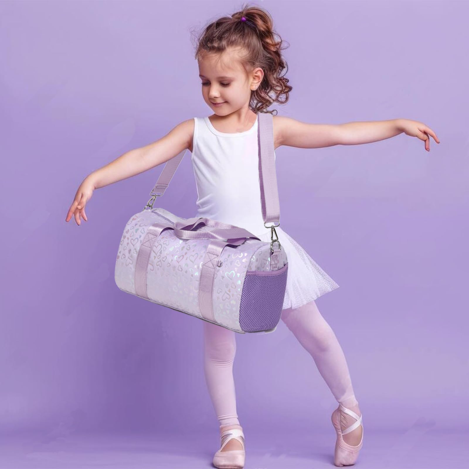 Sac de sport pour fille, Love Purple, Sac de danse pour filles