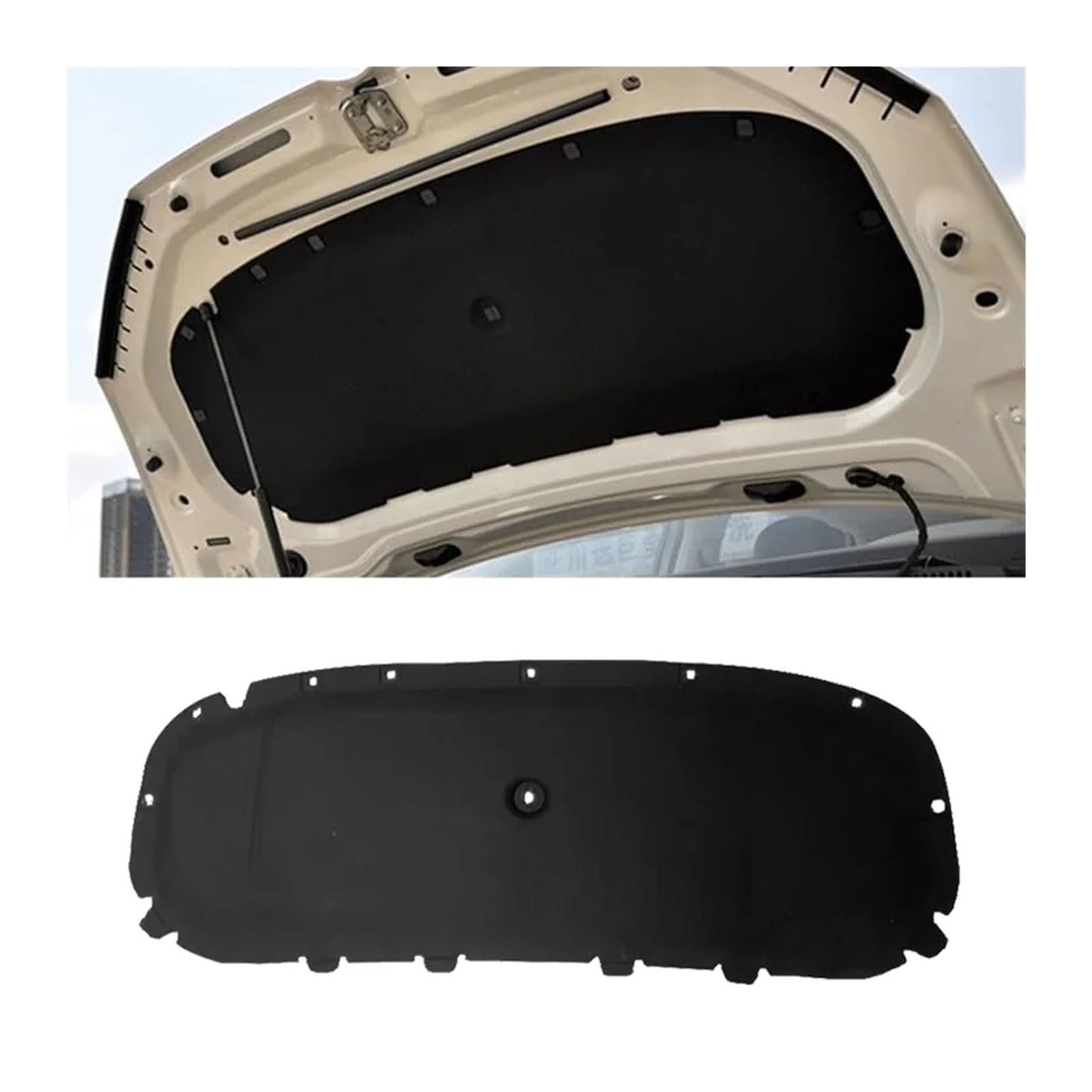 Wuqqxxqcm Style A Car Front Hood Heat Cotton Mat Compatible For Vw Touran 2017 Mk2 5T 2016~2024 Soundproof Sound Pad Insulation Cover Accessories