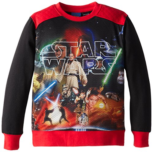 Star Wars Boys' Crewneck Sweatshirt, Black/Red, 3T