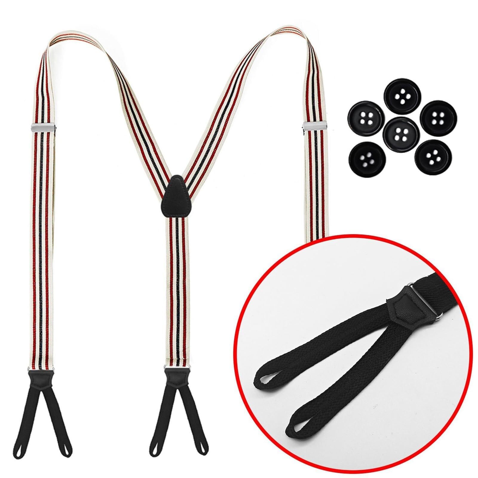 Tirantes retro de poliéster, correa de clip segura para uso casual y al aire libre, cinturón de tirantes duradero para uso diario