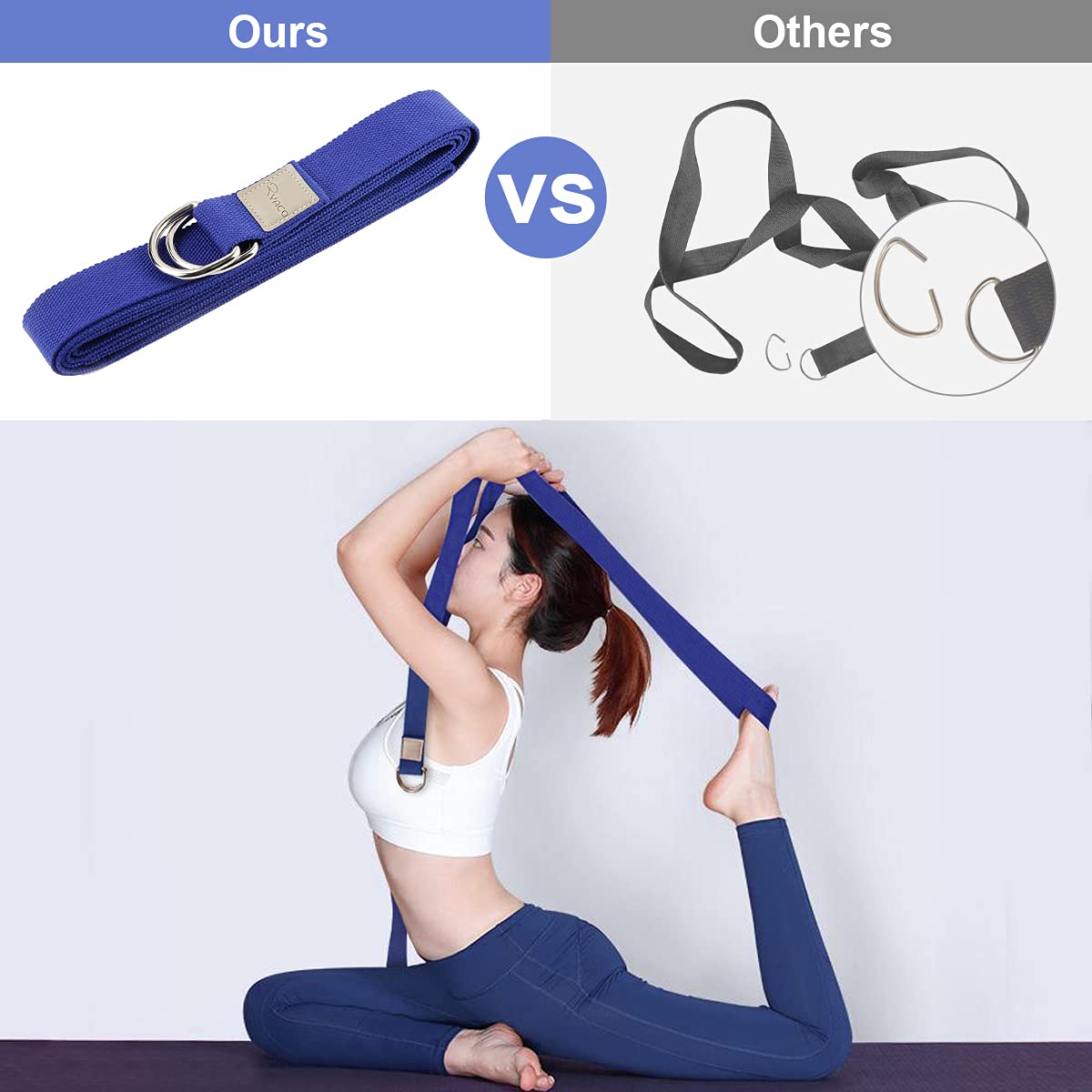 PETARYA Yoga Gurt 183cm - Baumwolle Dehnungsband Für Yoga & Pilates