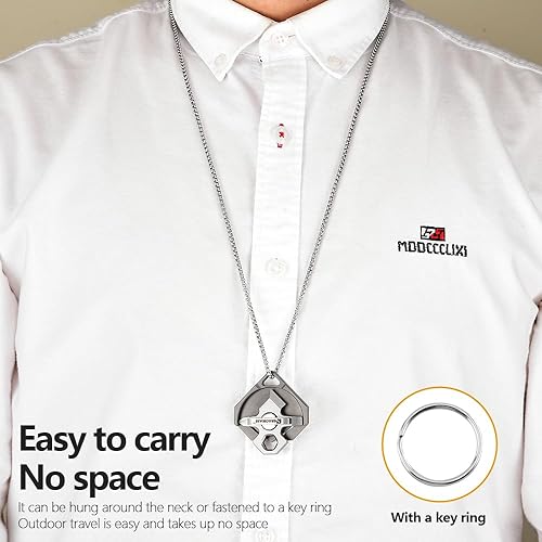 Miniatura 7 de Herramienta multifunción EDC de aleación de titanio cuatro en uno, incluyendo cuchillo de desembalaje, destornillador, mango de tablero M8 y otras