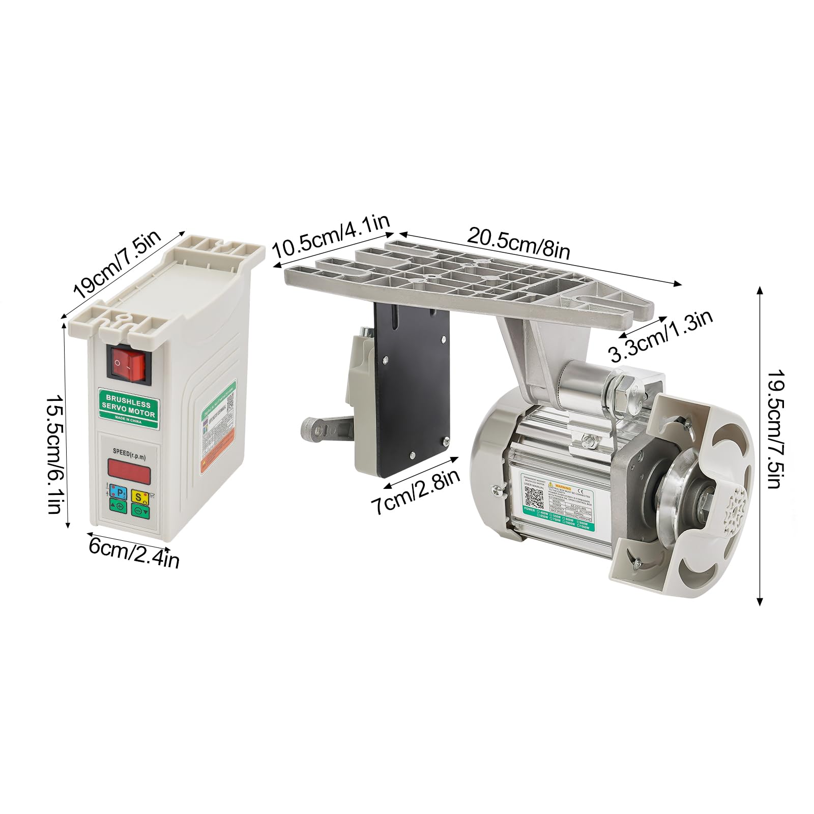 Motore elettrico per macchina da cucire da 750 W, indicatore LED, 500-3500