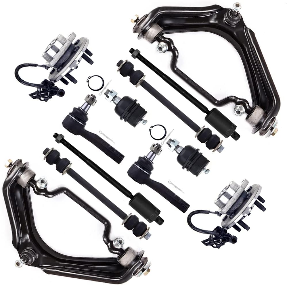 Front Suspension Assembly Upper Control Arm Lower Ball Joint Inner Outer Tie Rod End Sway Bar Link Wheel Hub fit 2002-2005 For Ford Explorer 2002-2005 For Mercury Mountaineer 12PC