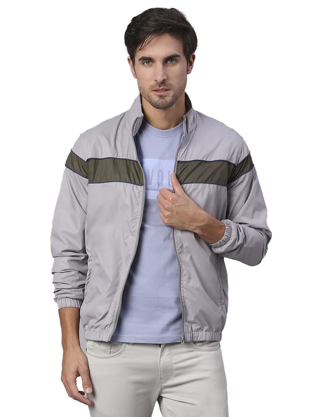 Dennis LingoPolyester Full Sleeves Men's Shell Jacket with 2 Pockets - Regular Fit Lightweight Casual Winterwear for Men