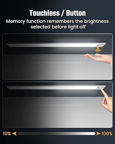 Miniatura 5 de SUPERDANNY Luces para debajo del gabinete de 16 pulgadas, sensor de movimiento, 65 LED, 180 lm, luz magnética para debajo del mostrador, 6000 K,