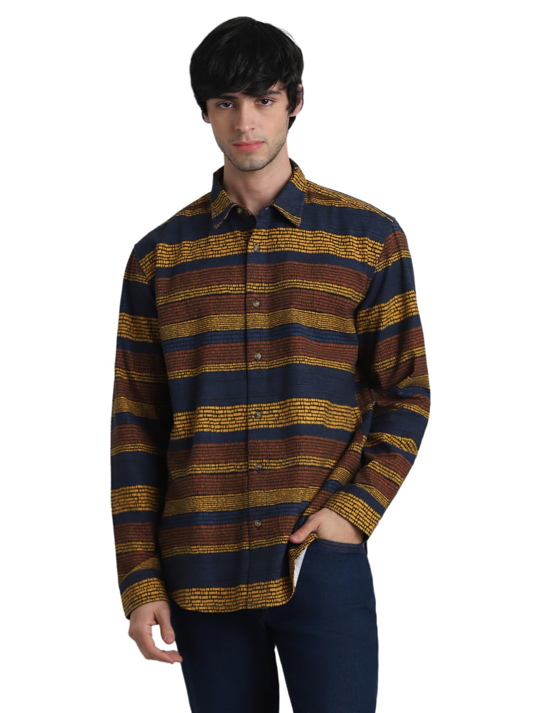 jack & jones Men's Cotton Striped Regular Fit Shirt-picture-38