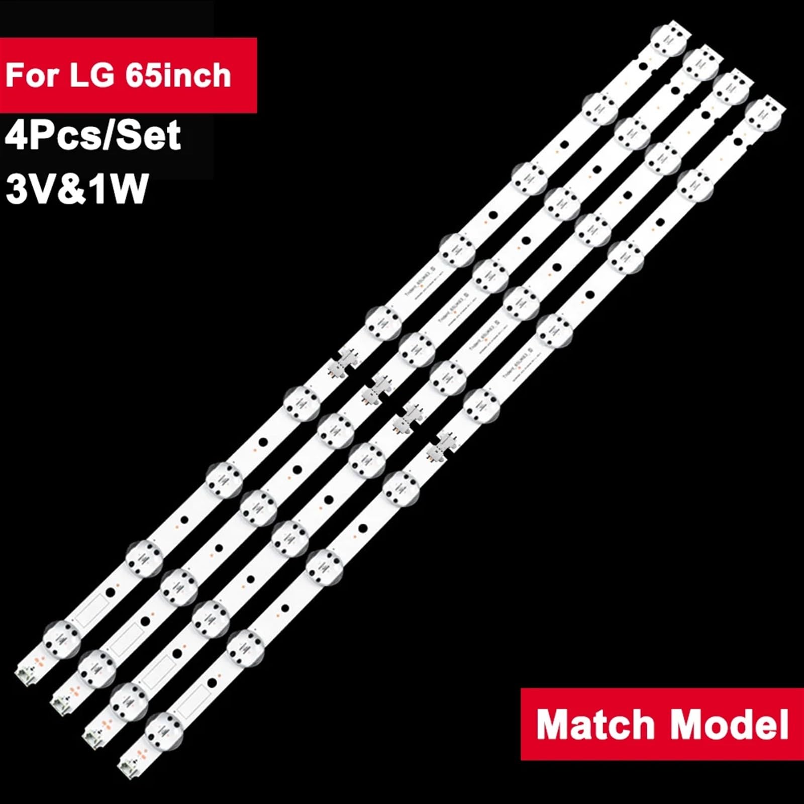 Retroiluminación LED for TV, 4 Uds., Compatible for LG 65 Pulgadas SSC_65UK63_9LED_SVL650AS48A95_Rev 65UK6300 65UK6400 65UK6470PLC 65UK6400PLF 65UK6300P