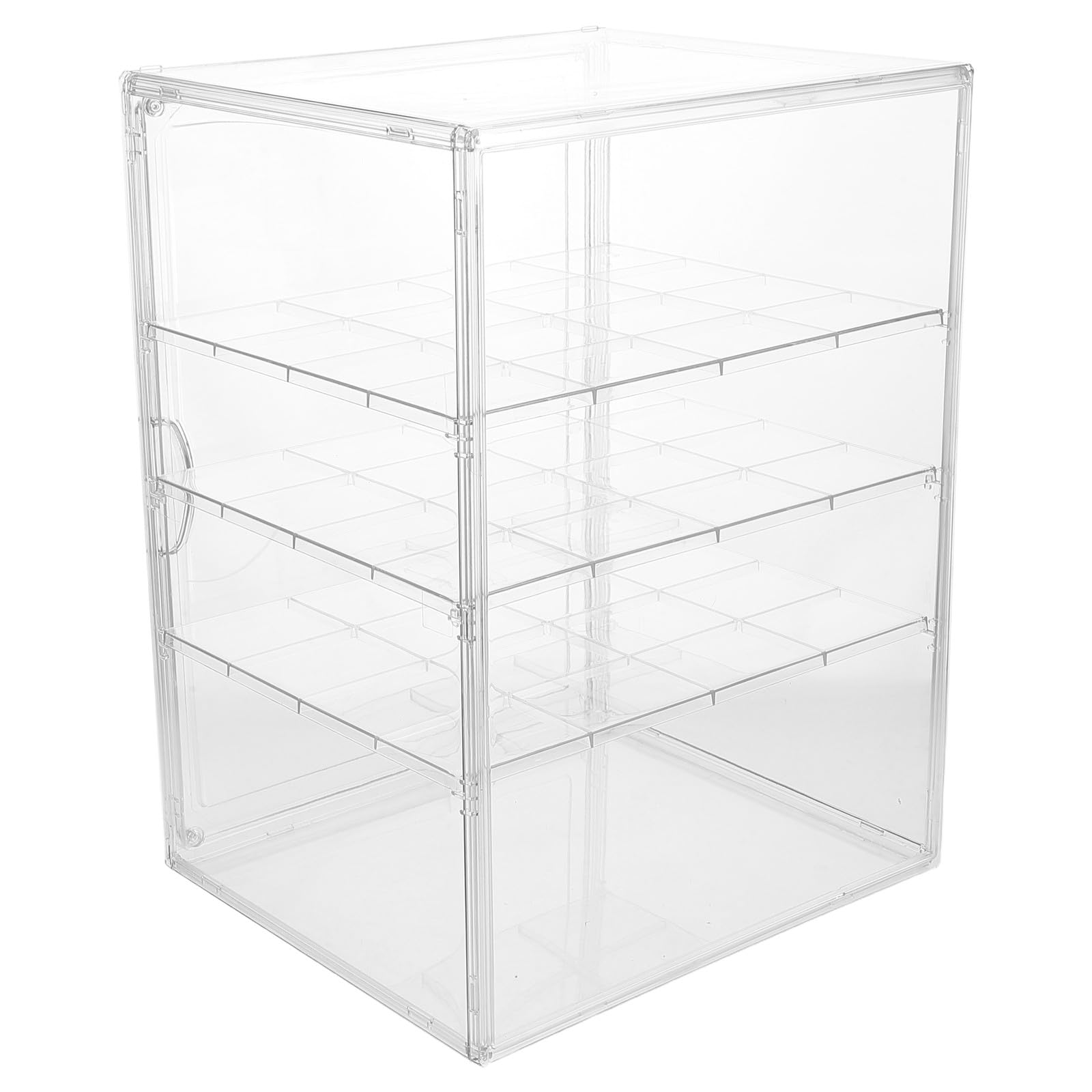OSALADI Vitrina de Pastelería Transparente de 4 Capas Ajustables, Caja Expositora Desmontable para Pan y Dulces, Vitrina para Alimentos de Cocina 29,5x20x39,5 Cm, Exhibidor para Bollería
