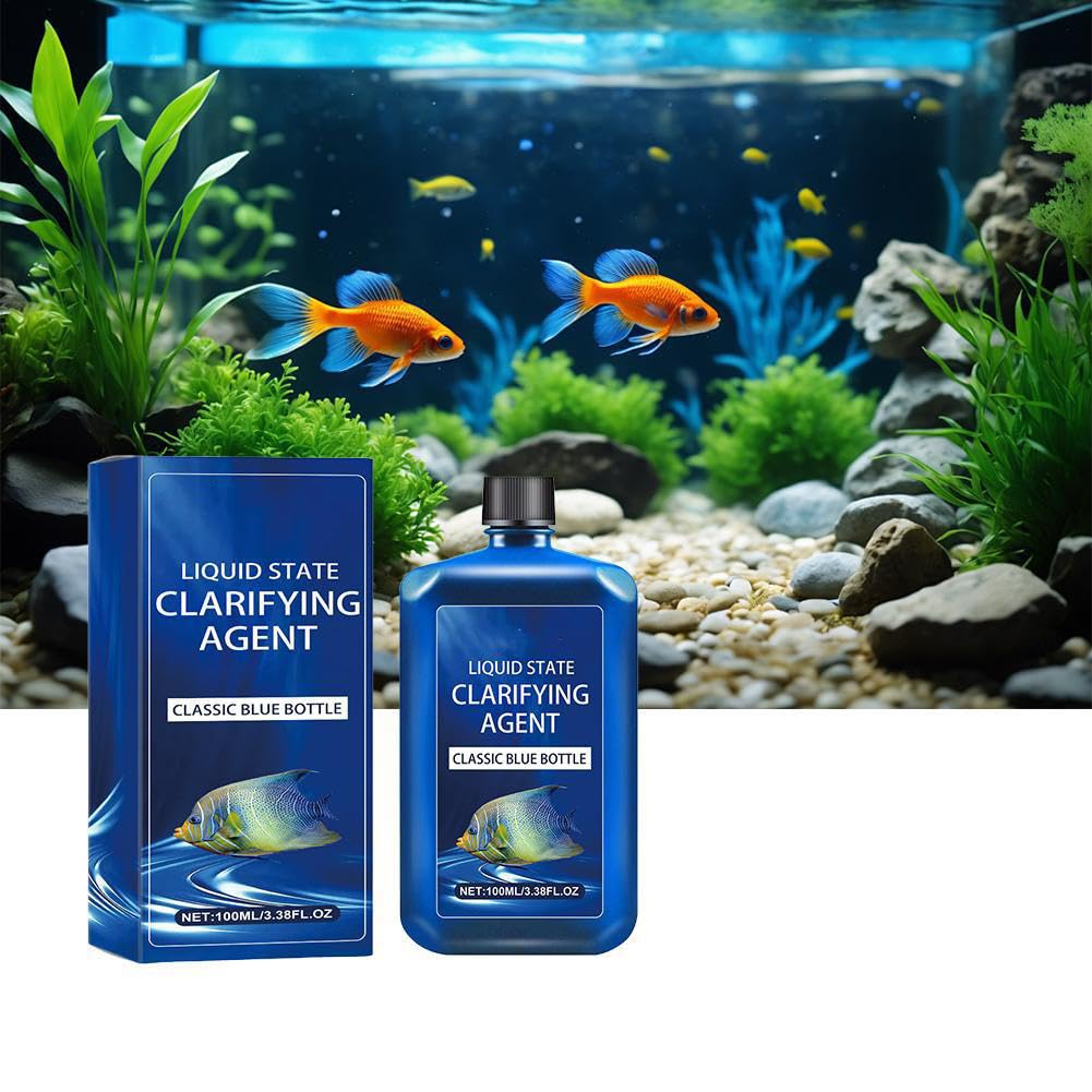 Fast-Acting Aquarium Water Clarifier, Aquarium and Fish Tank Water Clarifier, Clears Cloudy Wate r & Maintains Clear Results, Used for Reduce the Risk of Fish Getting Sick (1pcs)