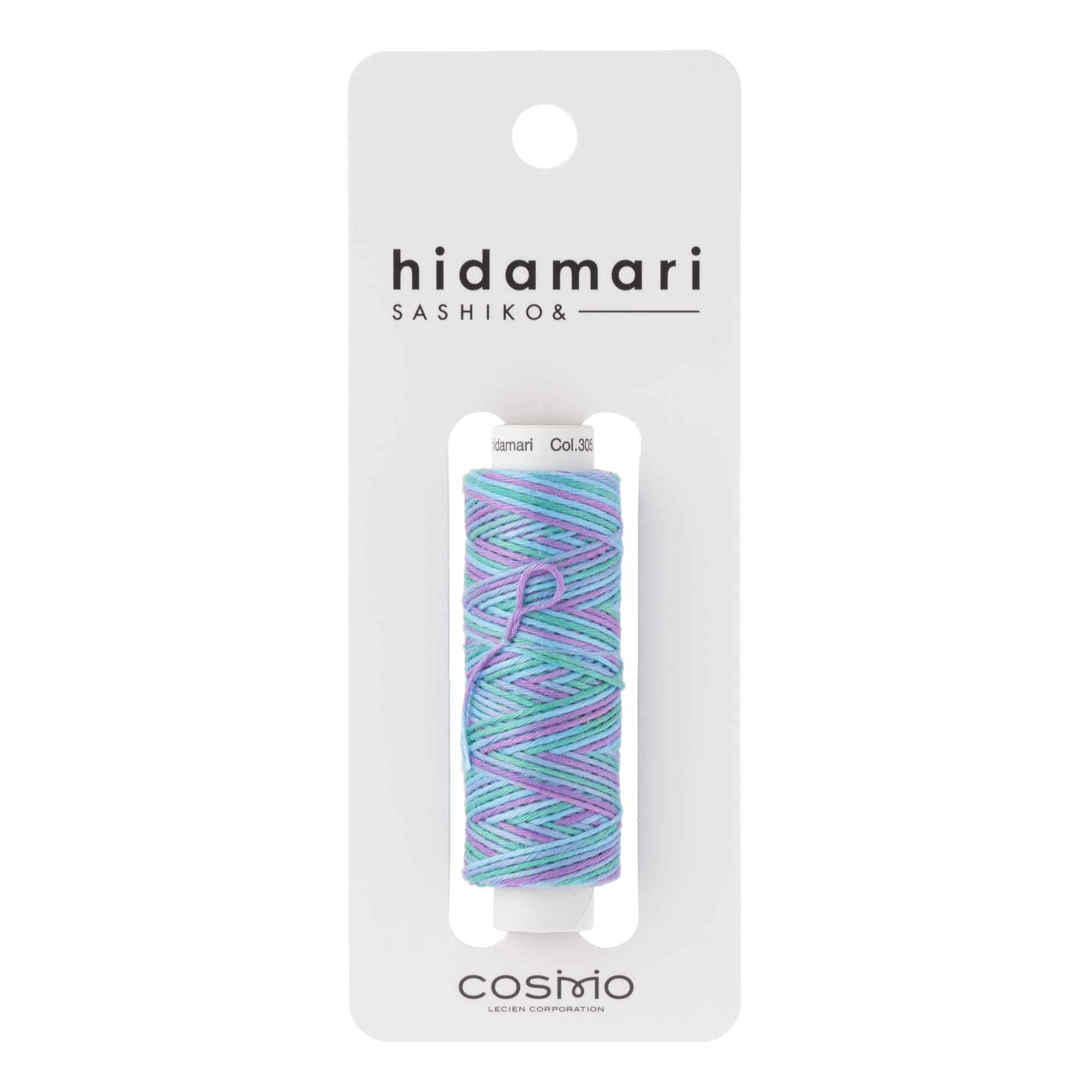 LECIEN Cosmo Hidamari 122302 100% Cotton Sashimi Thread, Approx. 98.4 ft (30 m), Multicolor, Col.305, Hydrangea Path, 100% Cotton : Hobbies