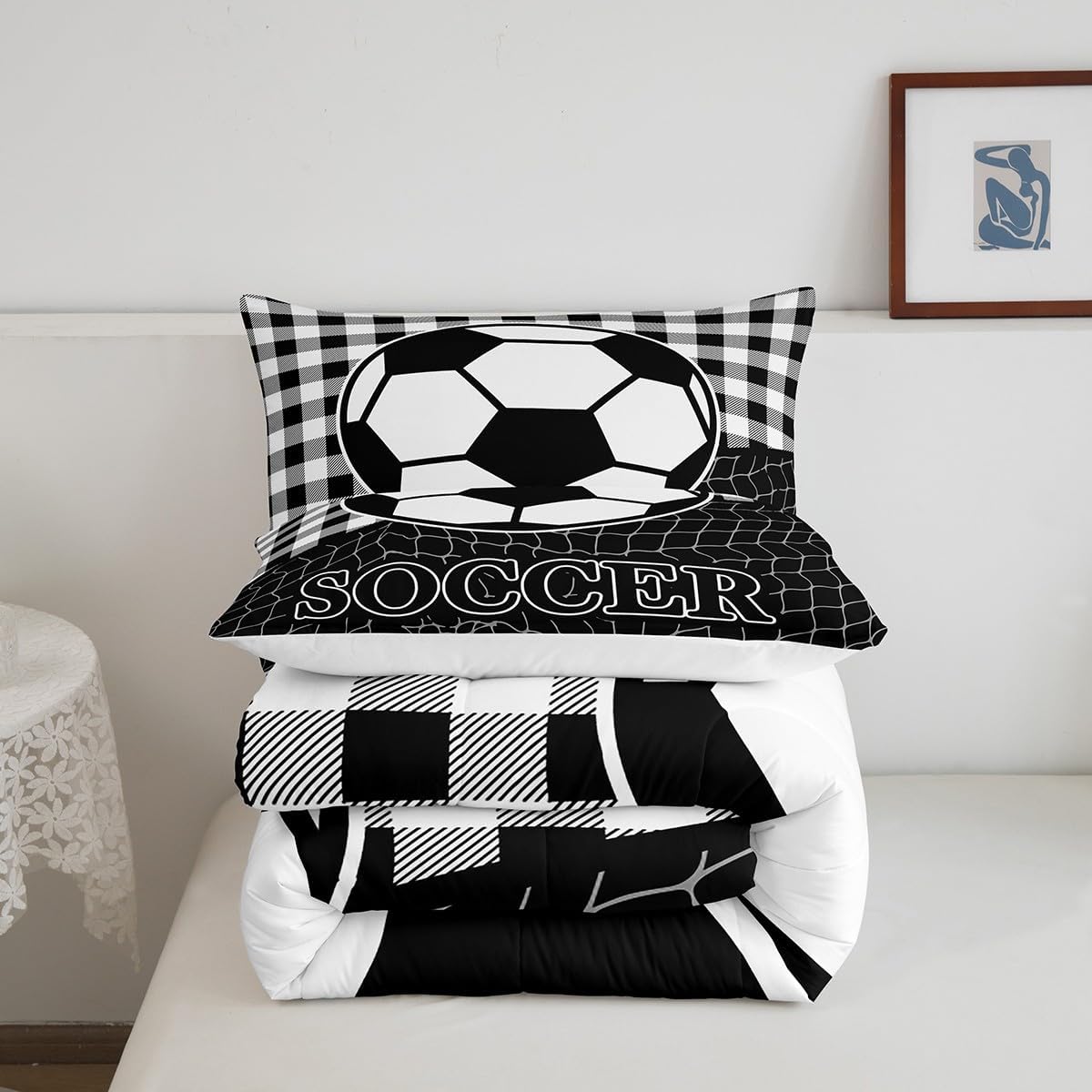 Feelyou Soccer Bedding Set Queen Size for Kids image 5