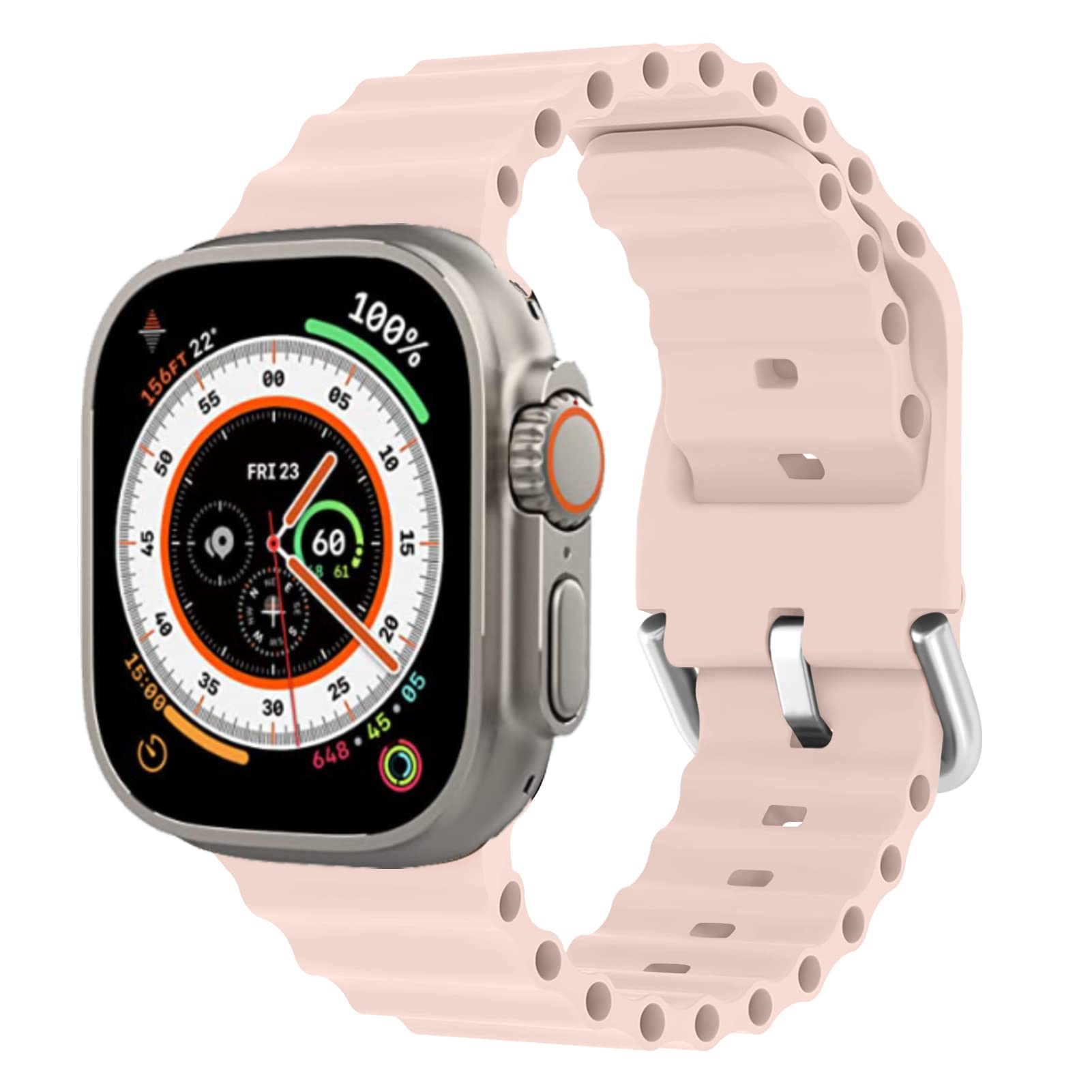 Ocean Band for Apple Watch Band 49mm 45mm 46mm 41mm 44mm 40mm 42mm 38mm Women Men,iWatch Sport Strap Silicone Breathable Bracelet Wristband for Apple