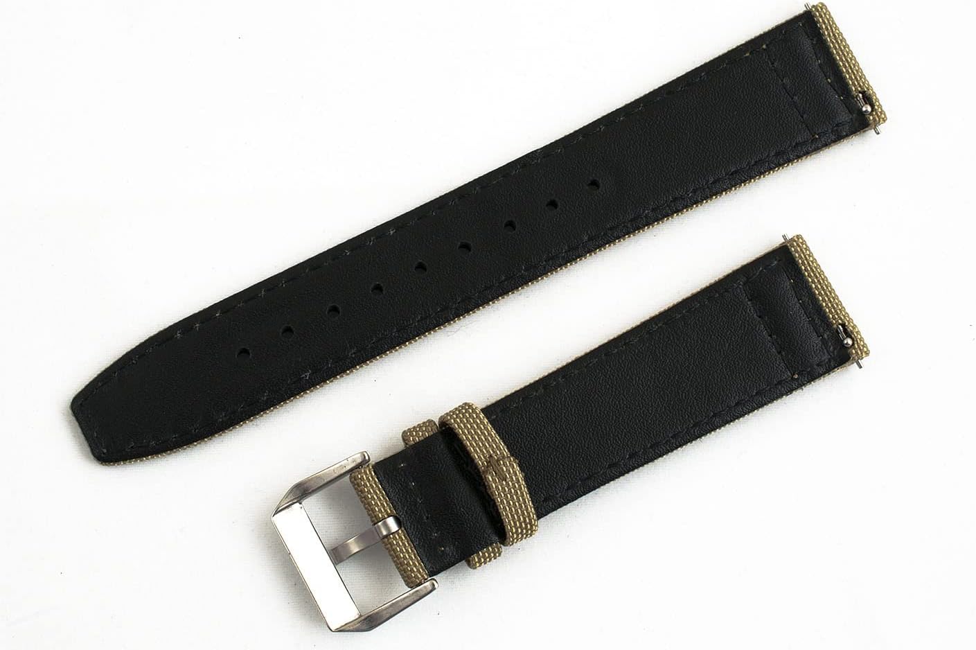 StrapHabit Quick Release Watch Band Replacement Sailcloth Watch Strap - Two Lengths - Nylon Leather Watch Strap - 19mm 20mm 21mm 22mm - Image 7