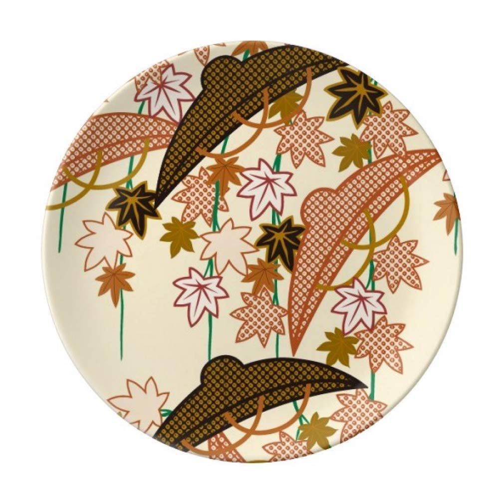 Painting Japanese Culture Brown Plate Decorative Porcelain Salver Tableware Dinner Dish