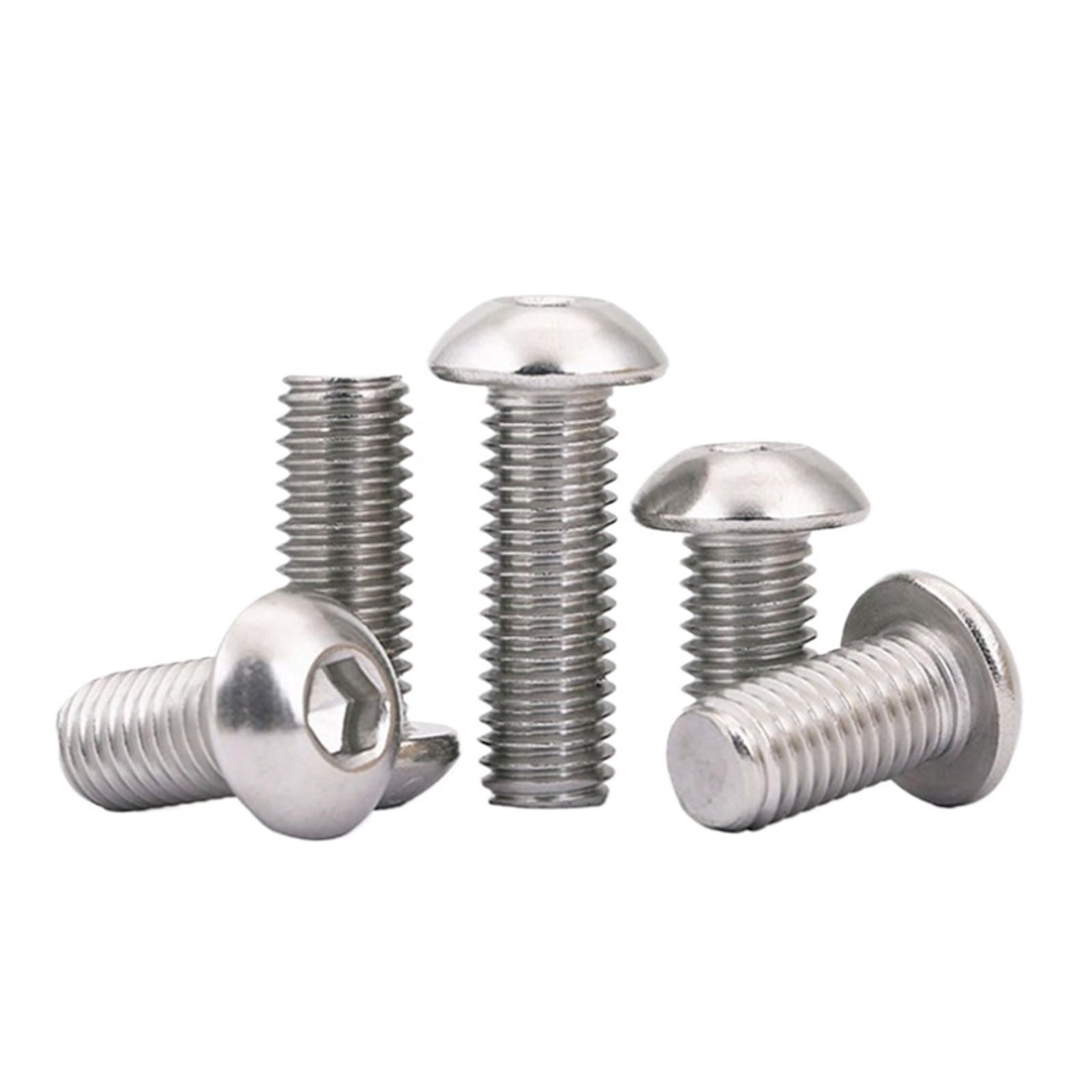 10 pz M4 M5 M6 M8 304 Vite a Testa Bottone con Esagono Incassato Bulloni Pan Rotondo Meccanico