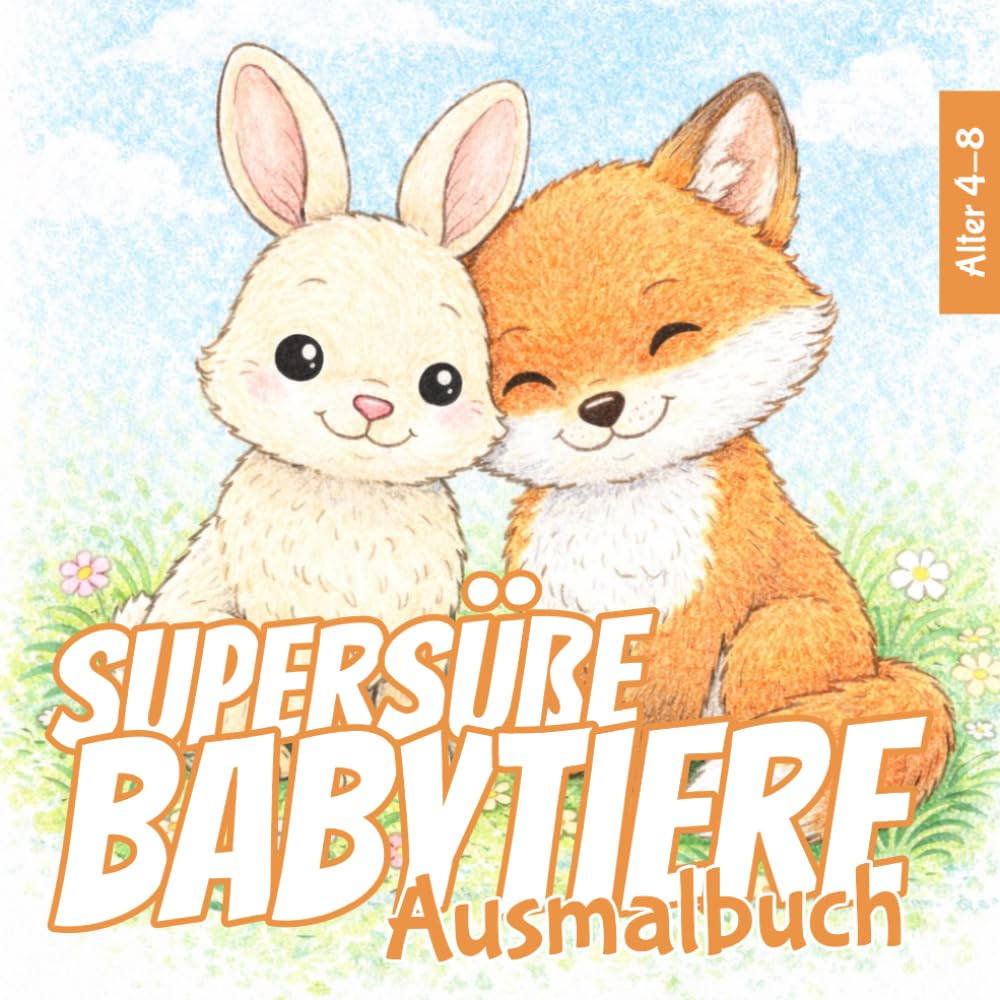 Süße Baby Tiere Ausmalbuch: Super süße Frühlingsfreunde für Kinder von 4–8 Jahren | Einfaches und entspanntes Malen