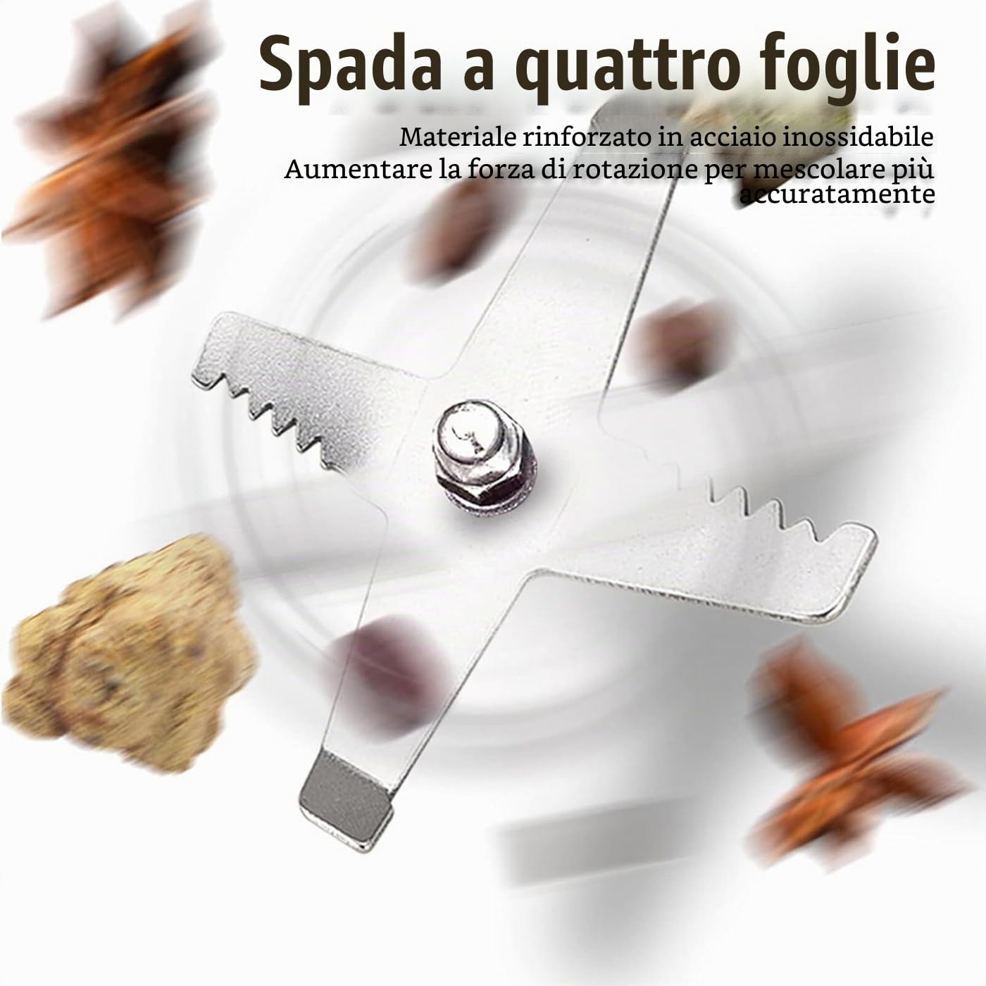 Frullatore Elettrico per Spezie, Macinacaffè in Acciaio Inossidabile da 400 W, Macinacaffè da Cucina Multifunzionale, Macinacaffè Compatto per Chicchi di caffè