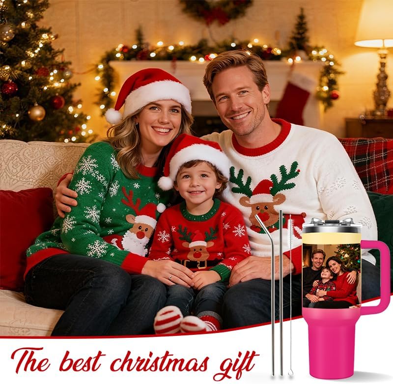 Personalized 40oz Tumbler with Picture Text Name, Employee Appreciation Gifts, Personalized Birthday Gifts for Men Women, Custom Water Bottle Travel Coffee Mug, Anniversary Valentine Gifts - Image 5