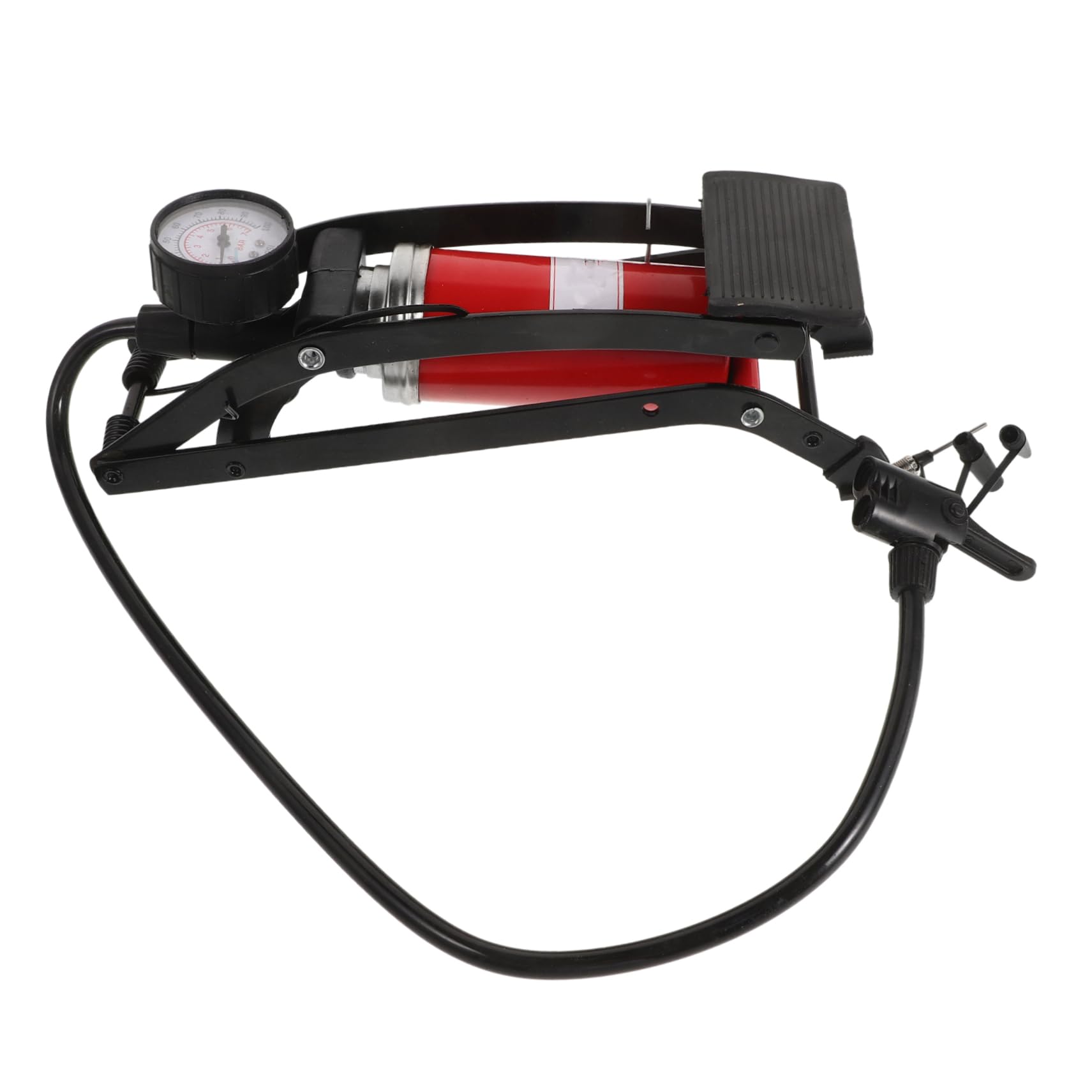 ULTECHNOVO Bomba de Pie Adecuado para Uso Portátil y Duradero Barómetro para Neumáticos de Coche para Inflar Ruedas y Balones Inflador de Alta Presión Metálico