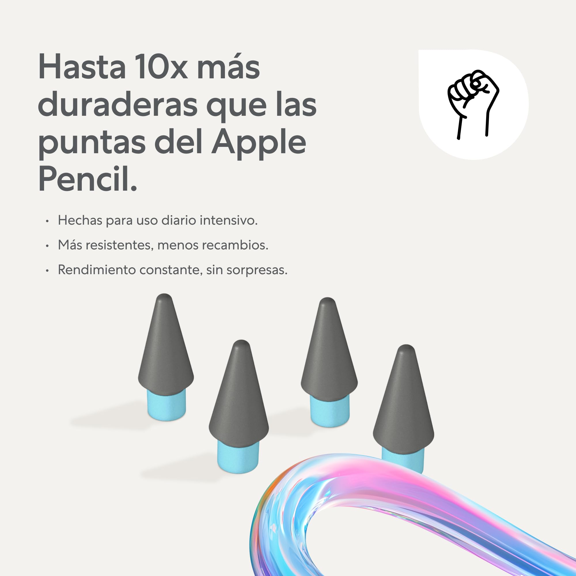Paperlike® Pencil Tips (4X) para Apple Pencil 1.ª y 2.ª Gen, USB-C y Pro – 10x más duraderas, un Toque Extra de Control en Protectores con Efecto Papel