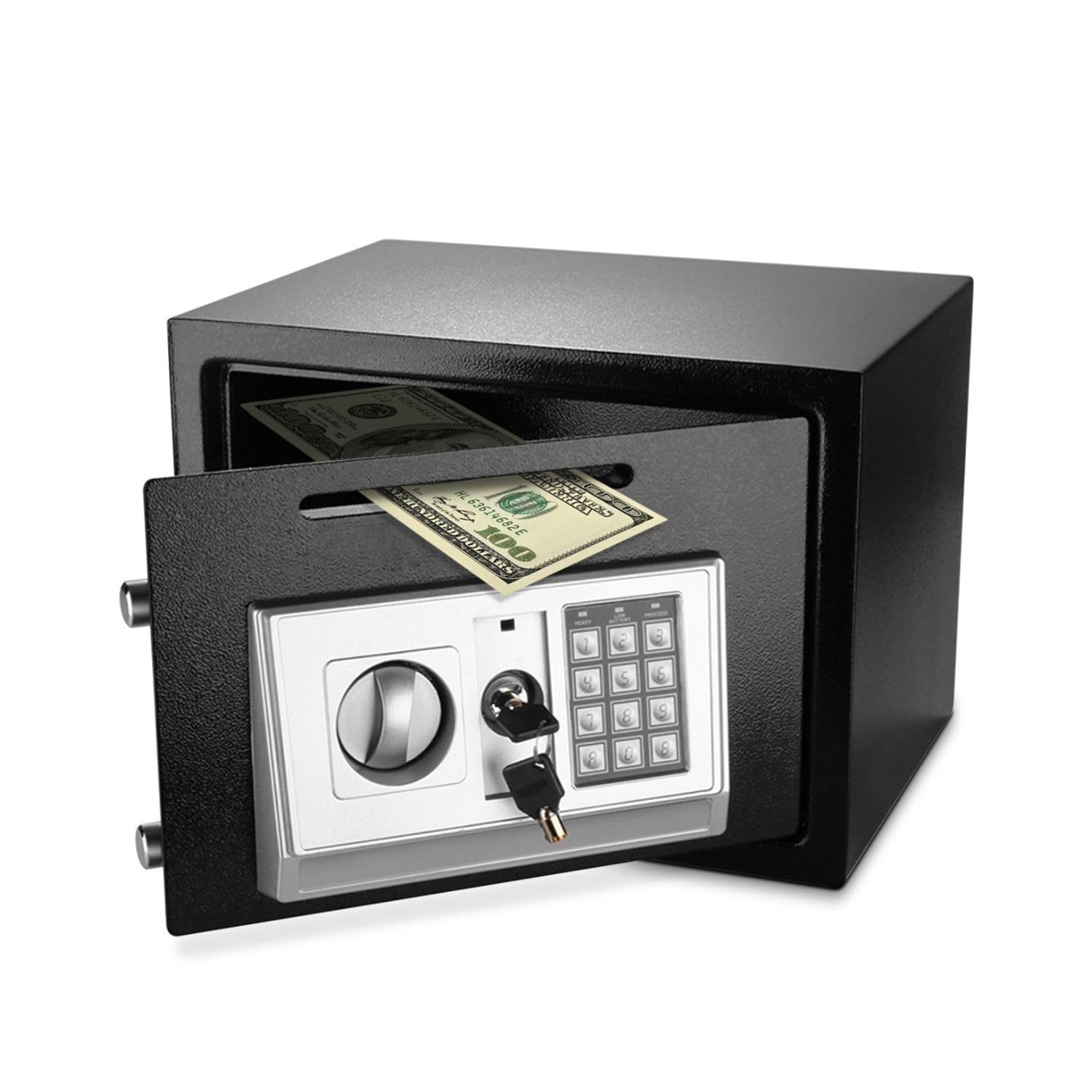 Flexzion Coffre-fort électronique avec fente de dépôt – Serrure à combinaison à clavier numérique – Armoire de sécurité pour la maison, le bureau, l'argent, les documents, les fusils, les dépôts