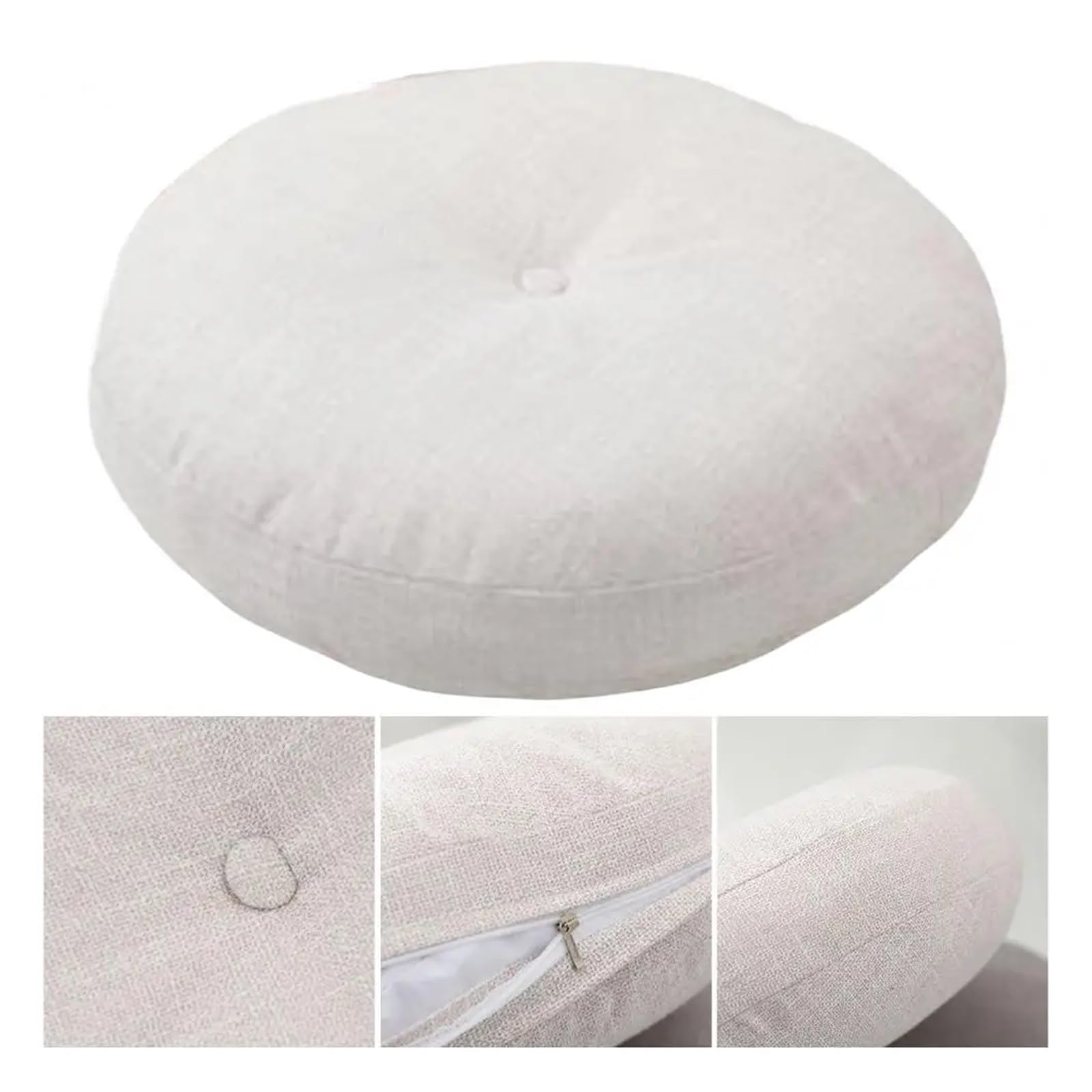 Duże okrągłe siedzisko, Poduszki do medytacji 40 cm bawełniana lniana okrągła poduszka na oparcie siedzenia wielokolorowa(Rose Red)
