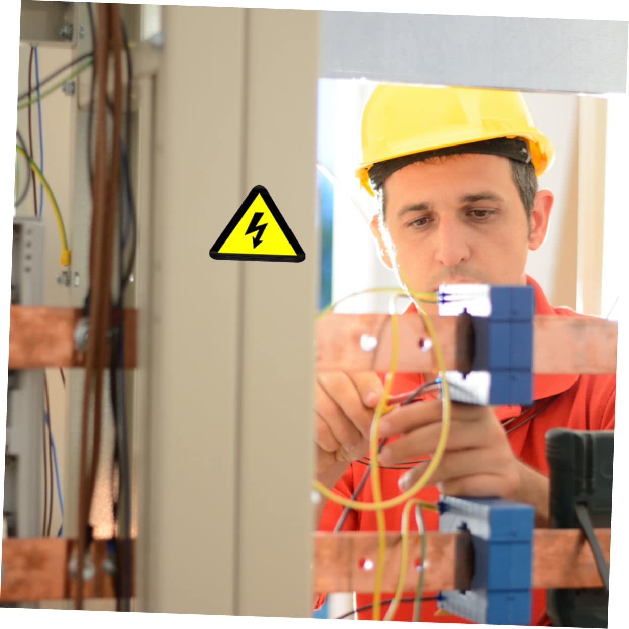 Autocollants D'avertissement Haute Tension Adhésifs Jaunes, 20 Feuilles