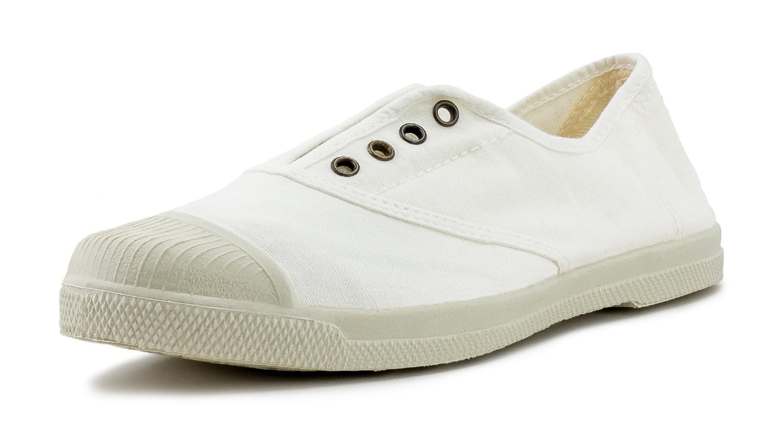 Natural World Eco - Zapatillas Mujer Casual de Algodón Orgánico - Sneakers Sostenibles con Suela de Caucho Natural - Veganas - Fabricadas en España - Blancas - Modelo 102