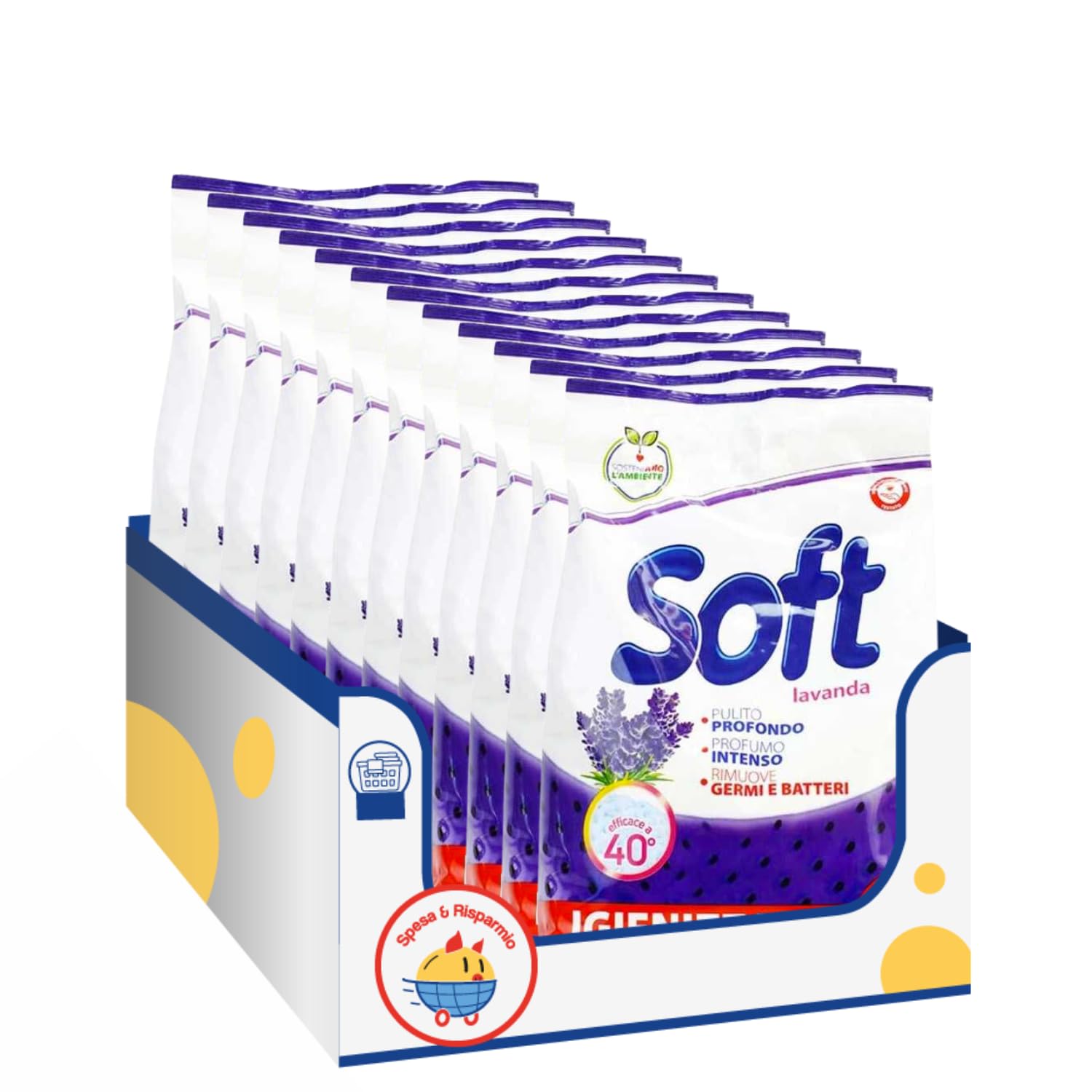 Detersivo in Polvere Profumazione Lavanda – 78 Misurini (3,9 kg) | Variazioni 4/8/12 Pezzi (12)