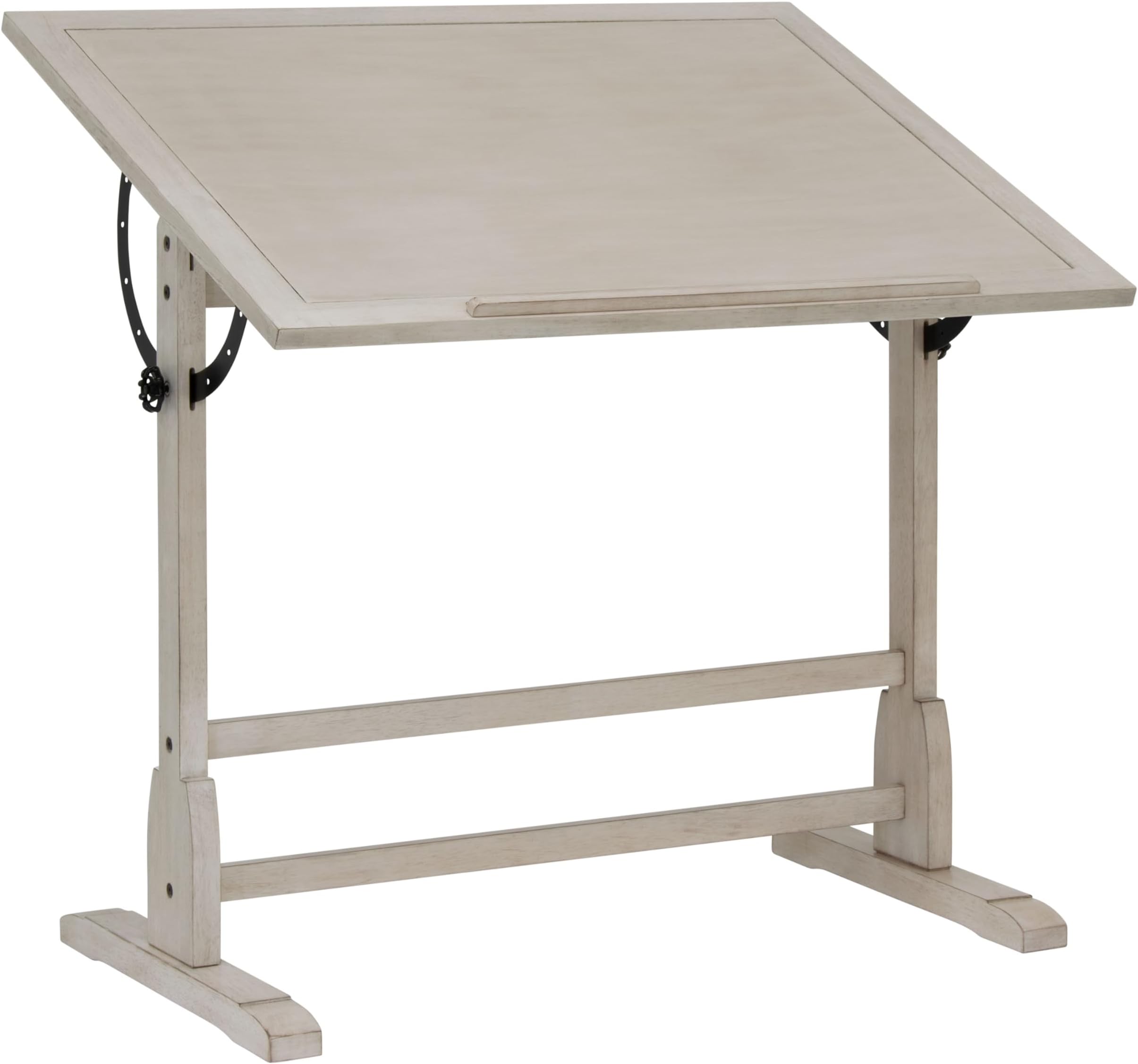 SD STUDIO DESIGNS Vintage Solid Wood Drawing/Drafting Table with 42" X 30" Angle Adjustable Top, 42", Coastal Whitewash