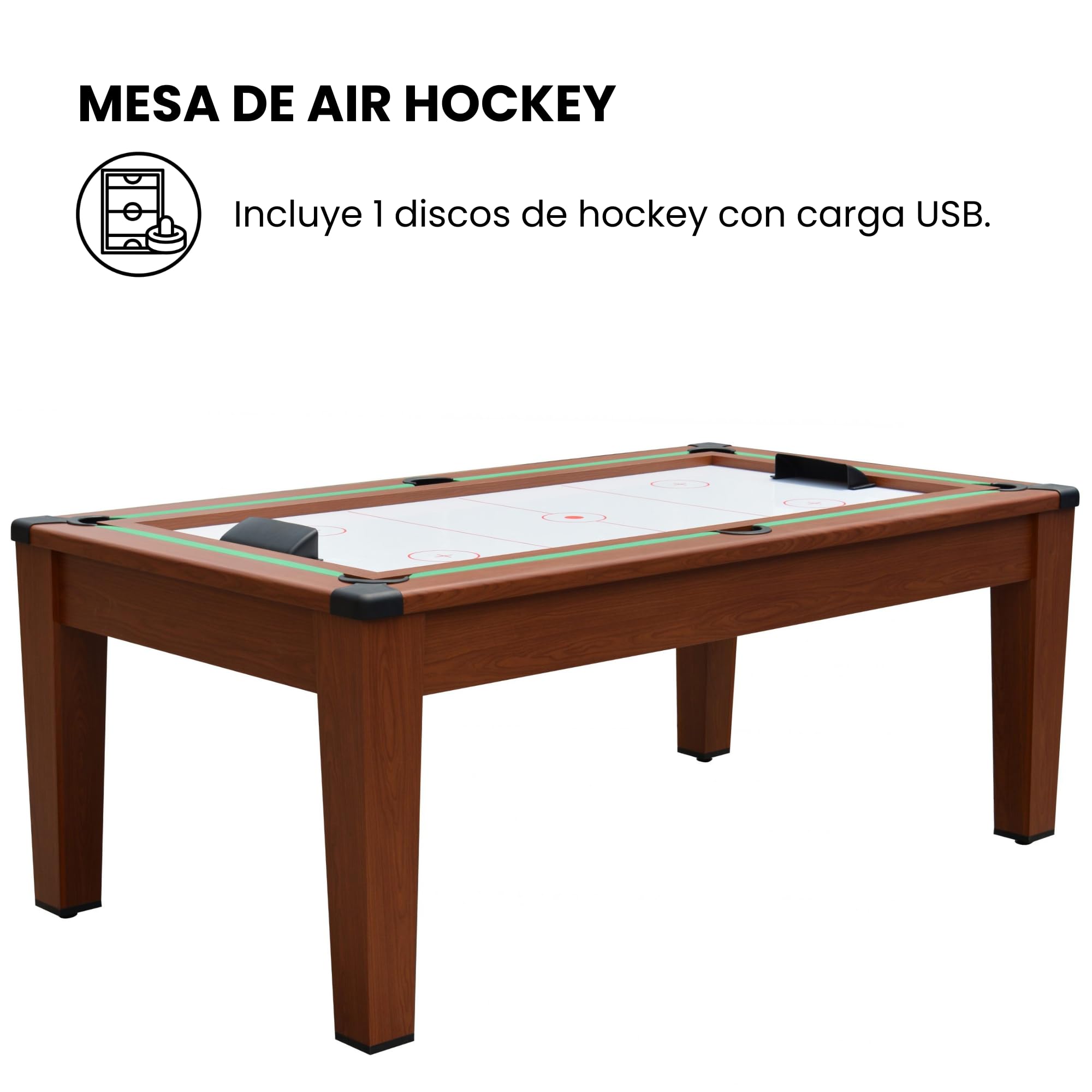 DEVESSPORT Mesa Multijuego 5 en 1 Billar Ping-Pong Air Hockey Póker Mesa de Comedor