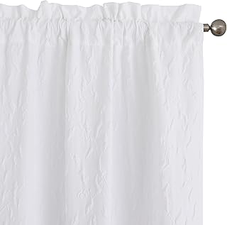Chyhomenyc Anna White Curtains 84 Inch Length 2 Panels, Light Filtering ...