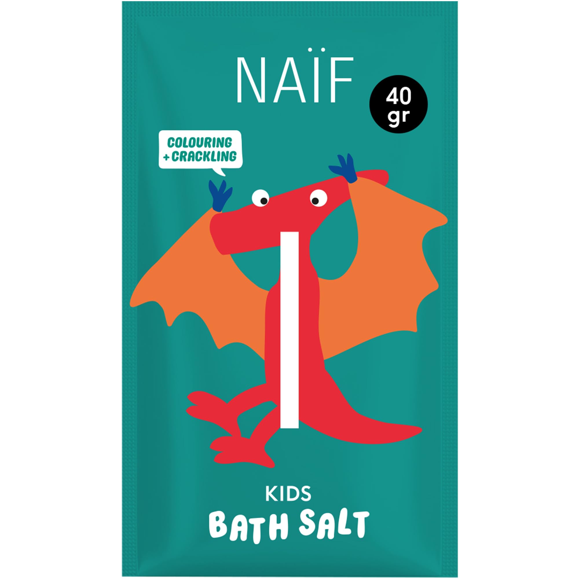 Naïf – Badesalz für Kinder ab 3 Jahren – Knisternder Badespaß – Sanfte Formel – 0% SLES – Dermatologisch getestet – Natürlichen Ursprungs – 40 g
