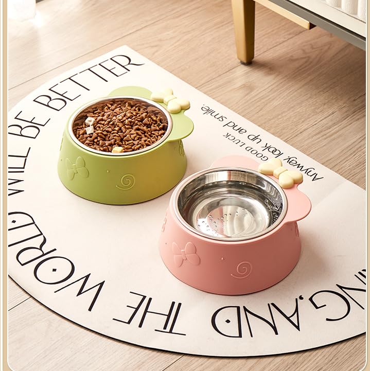 FYCAN Colorful Cat Feeding Lightweight Plastic Dog Single Feeding Bowls, Durable Non-Slip Kitten Food and Water Bowls - Durable and Easy to Clean Pet Bowls Pet Cat Dog Small Animal_1 (Pink) 1