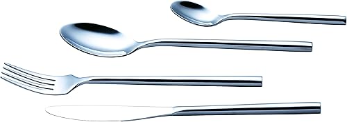 Miniatura 2 de Annova Juego de 24 cubiertos de acero inoxidable forjado de alta calidad, 6 tenedores, 6 cuchillos, 6 cucharas de cena, 6 cucharas de postre,