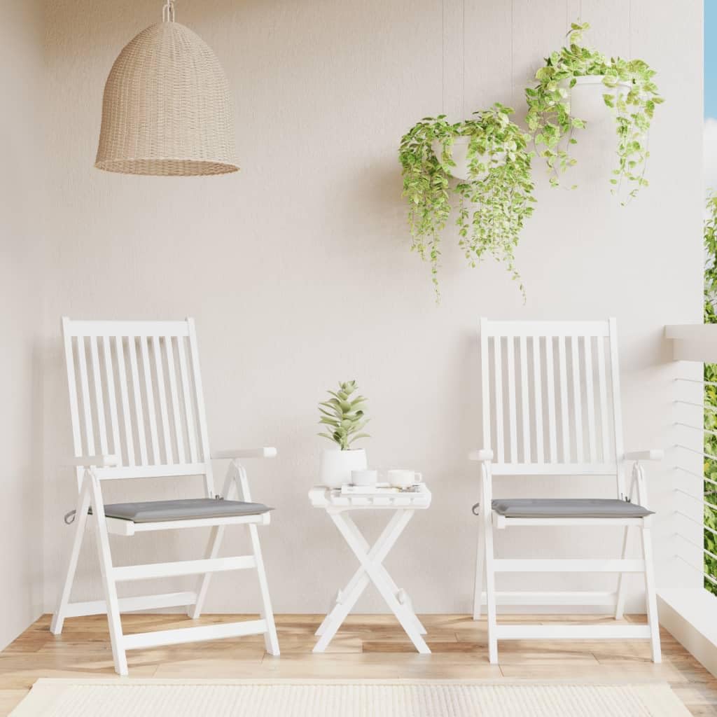 Coussin d'assise 50 x 50 cm gris imperméable lot de 2 pour salon de jardin et chaise de terrasse