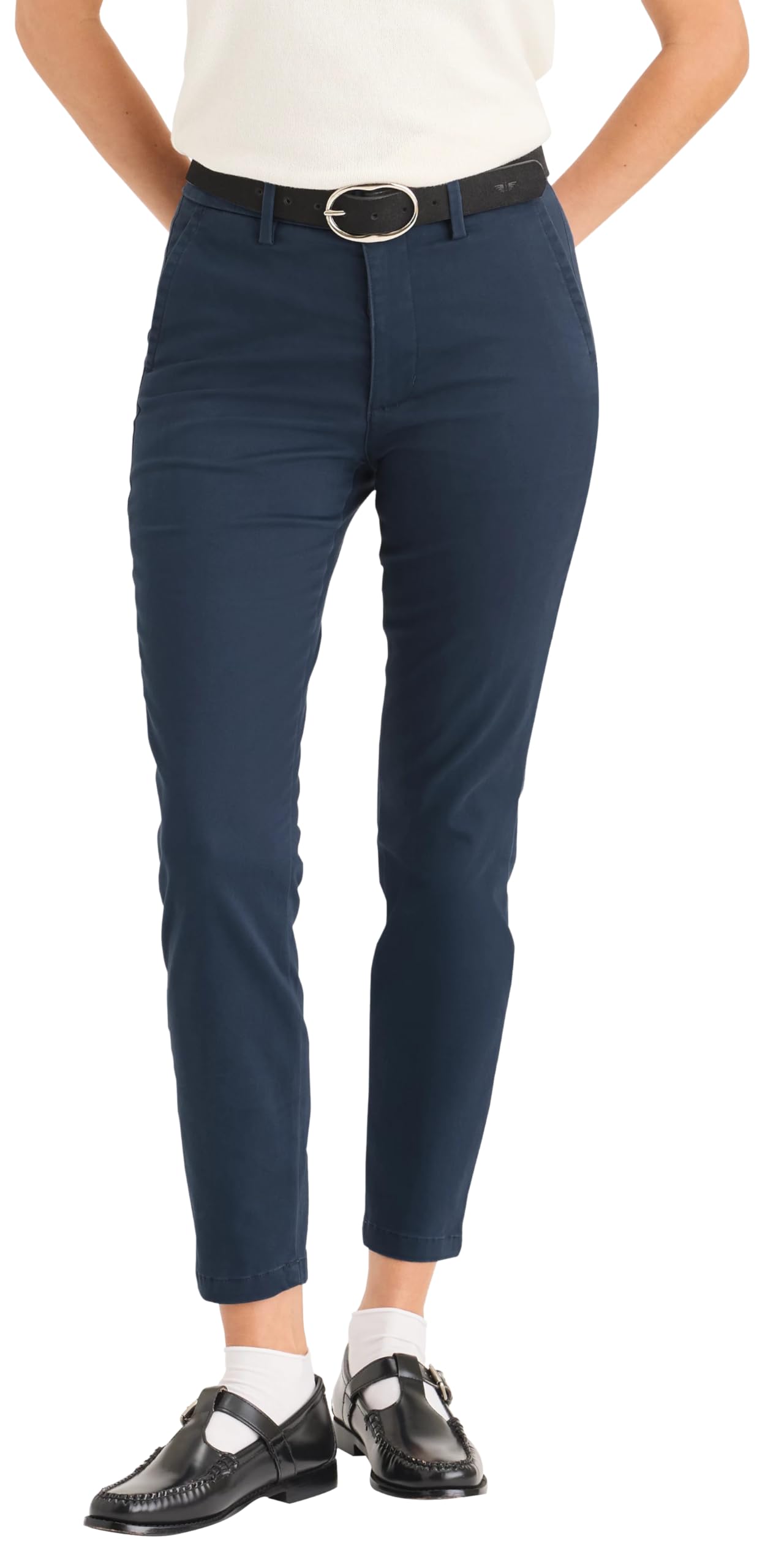 Dockers Women's Weekend Skinny Chino Pants, Navy Ash, 32W
