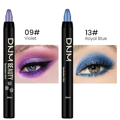 Miniatura 2 de evpct Juego de 2 barras de sombra de ojos en crema para ojos Vioiet y azul real brillante lápiz sombras en crema para ojos 09+13